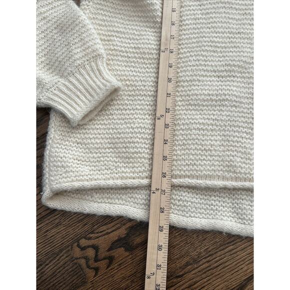 Free People Size S Alpaca Blend Sweater All Mine Ivory Oversize Chunky Pullover - Picture 3 of 7